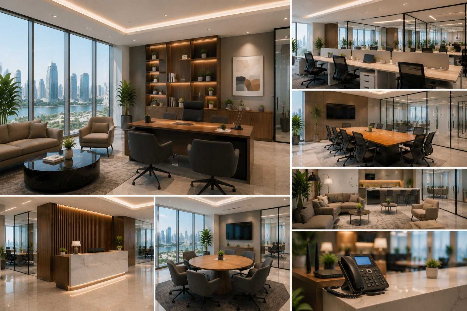 Fully serviced office interiors ready for immediate occupancy