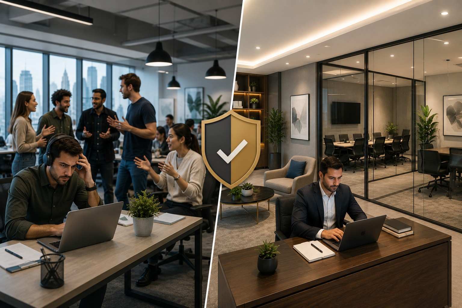 Quiet, sound-conscious workspace settings for focused work