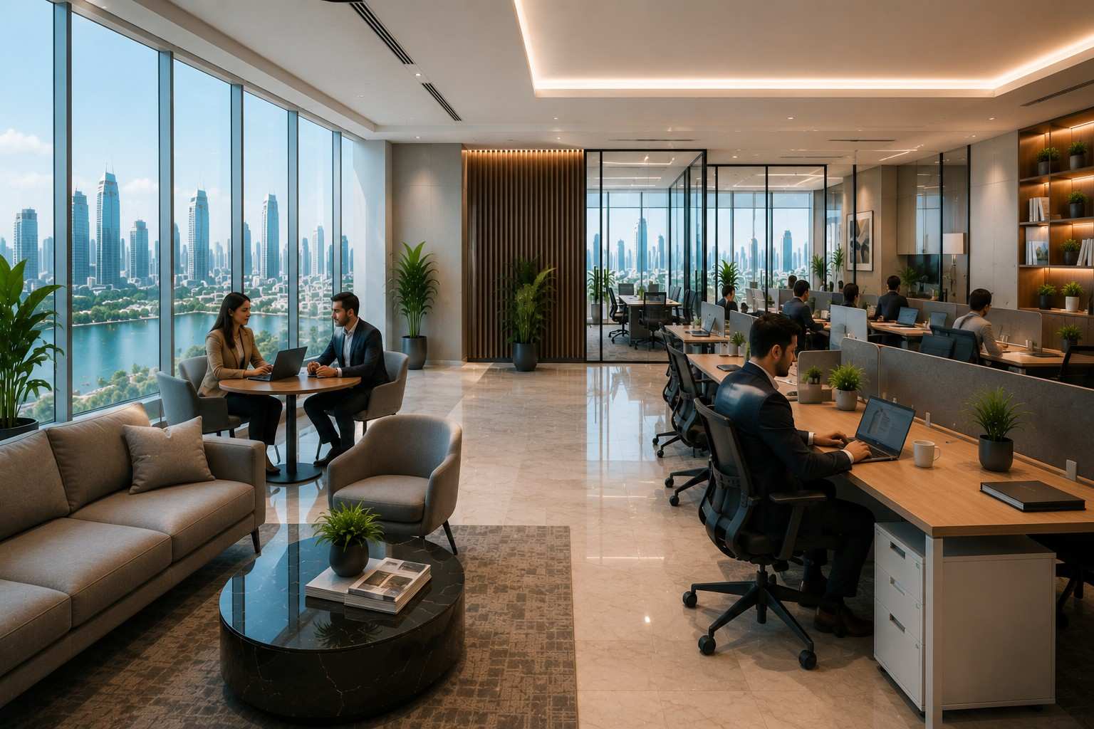 Interior view of The Sandbox Workspaces Business Center