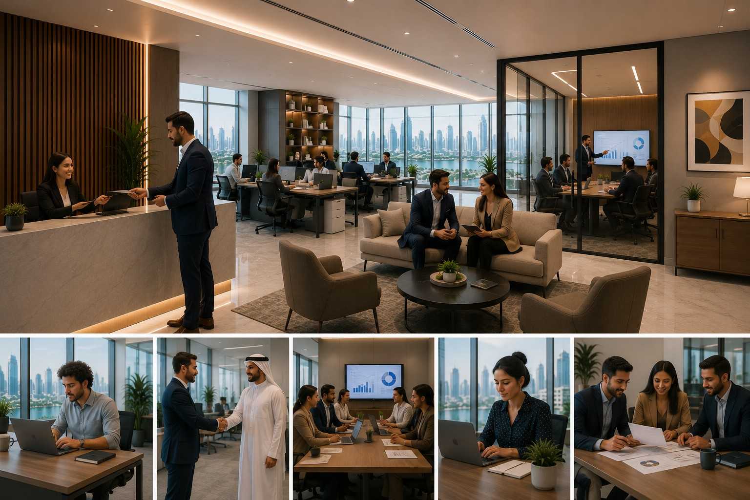 Corporate workspace designed for collaboration and productivity